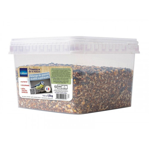 Seau mélange de graines qualité sup 1.5kg pour oiseaux - Centrale Brico