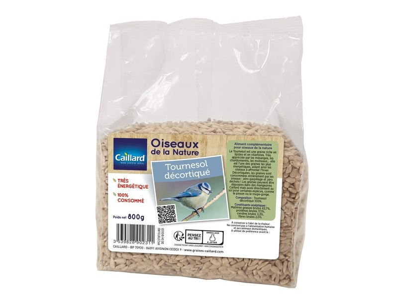 Standing bag tournesol décortique 0,8kg pour oiseaux