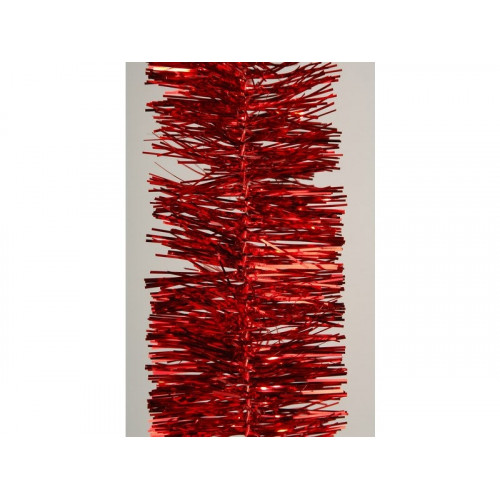 En Plastique Guirlande Rouge Brillante 75Mmx2.7M Rouge De Noel - LUMINEO
