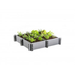 Carré potager ECOLAT gris L.120 x l.120 x H.22 cm - ECOLAT