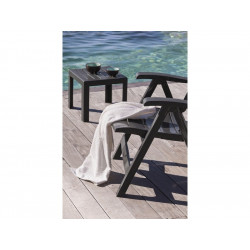 Table De Jardin Basse Grosfillex Miami Carrée Anthracite 2 Personnes - GROSFILLEX