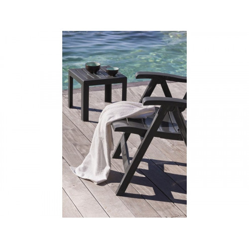 Table De Jardin Basse Grosfillex Miami Carrée Anthracite 2 Personnes - GROSFILLEX