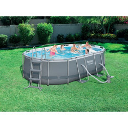 Piscine Hors-Sol Powersteel Bestway, L.4,27 M X L.2,5 M X H. 1 M, Ovale - BESTWAY