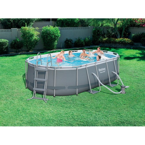 Piscine Hors-Sol Powersteel Bestway, L.4,27 M X L.2,5 M X H. 1 M, Ovale - BESTWAY