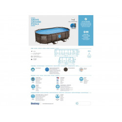 Piscine Hors-Sol Tubulaire Ps Vista Hublots, L.4.27 X L.2.5 X H.1 M - BESTWAY