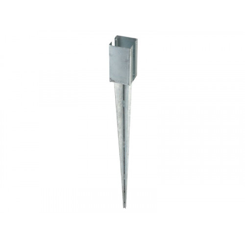 Support lame À Enfoncer Acier Galvanisé Gris, H.75 Cm X Section 70 X 70 Mm - Centrale Brico