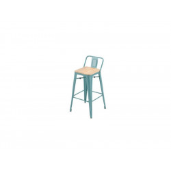 Tabouret Oxford  À Visser, Bleu Clair, Acacia - Centrale Brico