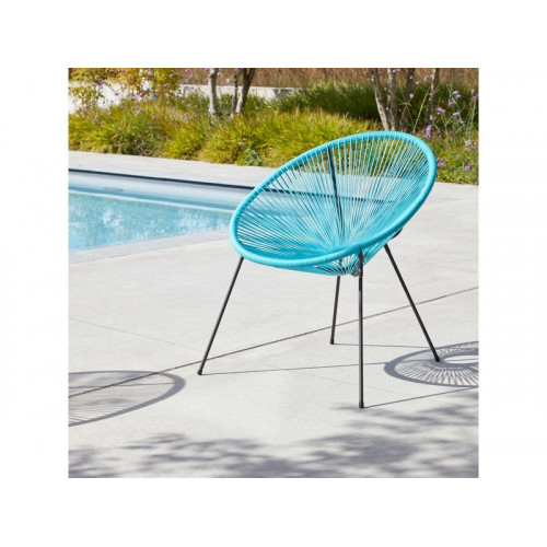 Chaise De Jardin En Acier Acapulco Bleu Turquoise - Centrale Brico