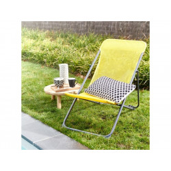 Relax De Jardin En Acier Biganos Jaune Lemon - Centrale Brico