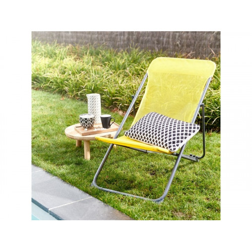 Relax De Jardin En Acier Biganos Jaune Lemon - Centrale Brico