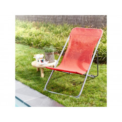Relax De Jardin En Acier Biganos Rouge Cherry - Centrale Brico