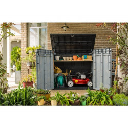 Coffre de jardin résine Sio Ace gris / Noir, L.145.5 X H.123 X P.82 Cm - Keter