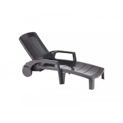 Bain De Soleil De Jardin En Résine Fidji Anthracite - GROSFILLEX