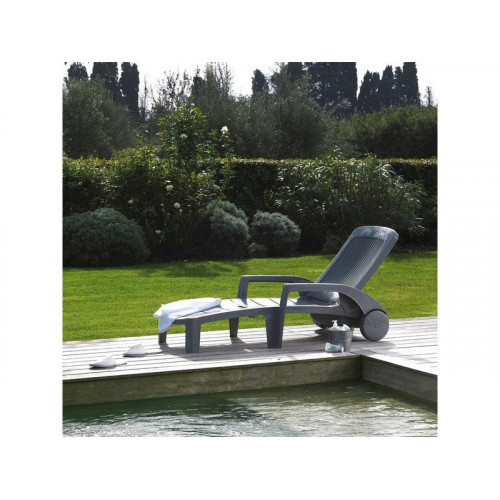 Bain De Soleil De Jardin En Résine Fidji Anthracite - GROSFILLEX