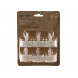 6 Bougies Led À Piles Pour Noël En Plastique Blanc Chaud - KAEMINGK