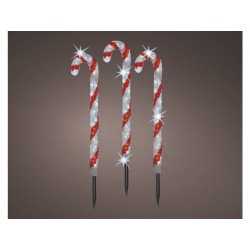 Deco noel, 3 Sucre D'Orge Lumineux 61 Cm - KAEMINGK