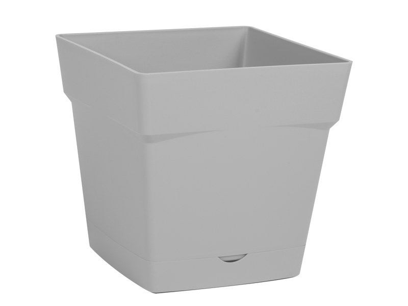 Pot Et Soucoupe Polypropylène Toscane L.17.4 X L.17.4 X H.17 Cm Gris Béton