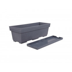 Jardinière Plastique 13631 G.Ant L.18 X L.50 X H.16.7 Cm Anthracite de marque EDA, référence: J7458900