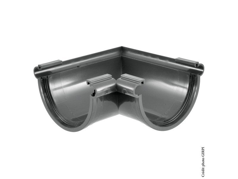 Angle mixte à joint pour gouttière demi ronde développé 25 Tdl80a pvc