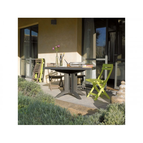 Table De Jardin De Repas Véga Rectangulaire Anthracite 4 Personnes - GROSFILLEX