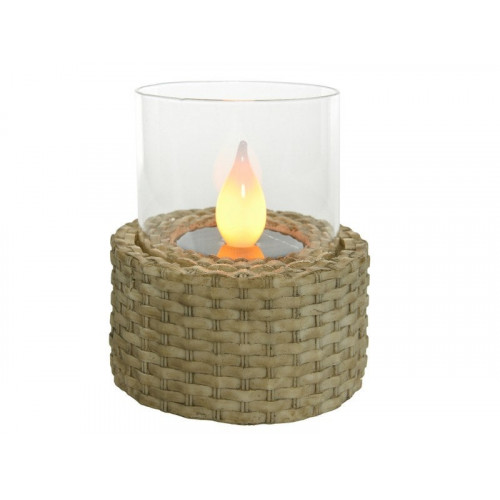 Lampe Solaire Flamme, Tressé Marron Clair - LUMINEO
