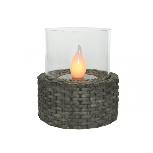 Lampe Solaire Flamme, Tressé 12 X 14 Cm Marron Foncé Lumineo - LUMINEO