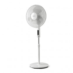 Ventilateur sur pied KALIS - 40W - 40cm - 3 pales - digital - télécommande - blanc de marque Supra, référence: B7511500