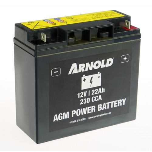 Batterie AZ109/AGM SLA/VRLA 12-22A pour tracteur tondeuse, + terminal droite - Arnold