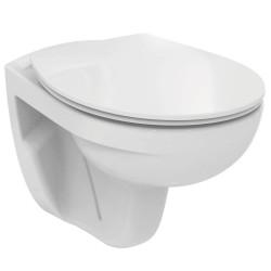 Pack WC suspendu ULYSSE PRO sans bride, avec abattant - blanc de marque PORCHER, référence: B7577000