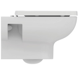 Pack WC suspendu OKYRIS sans bride RimLS+ avec abattant standard - blanc de marque PORCHER, référence: B7577400