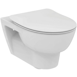 Pack WC suspendu OKYRIS avec abattant frein de chute, sans bride - blanc de marque PORCHER, référence: B7577600