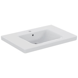 Lavabo-plan SANIS accessible aux PMR - 80 x 55,5 cm - blanc de marque PORCHER, référence: B7578600