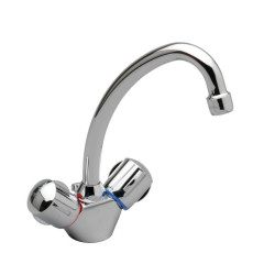 Mélangeur lavabo ULYSSE bec tube, tête à clapet guidé - chrome de marque PORCHER, référence: B7579300