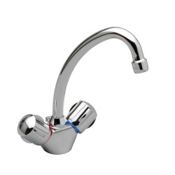 Mélangeur lavabo ULYSSE bec tube, tête à disques céramique - chrome de marque PORCHER, référence: B7579400