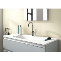 Mitigeur lavabo OKYRIS, bec tube haut, 288 mm, bonde polypropylène - chrome - PORCHER