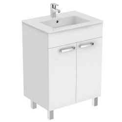 Ensemble meuble et lavabo-plan ULYSSE, 2 portes - blanc - 60cm de marque PORCHER, référence: B7582400