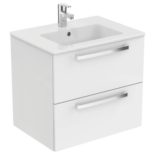 Ensemble meuble et lavabo-plan ULYSSE, 2 tiroirs - 60cm - blanc - PORCHER