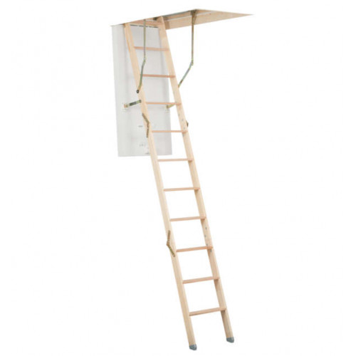 Escalier escamotable en bois Clickfix 76 Silver avec caisson 12 marches isolé 76 mm - Burger