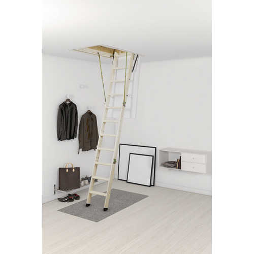 Escalier escamotable en bois Clickfix 76 Silver avec caisson 12 marches isolé 76 mm - Burger