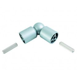 Coude de liaison variable de 90° à 180° en aluminium pour balustre - avec 2 assembleurs de marque Burger, référence: B7588400