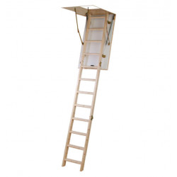 Escalier escamotable en bois Isomax avec caisson 12 marches isolé 20 mm - Burger