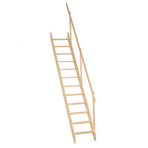 Escalier en bois Madrid 60 - 12 marches - rampe droite ou gauche - Burger