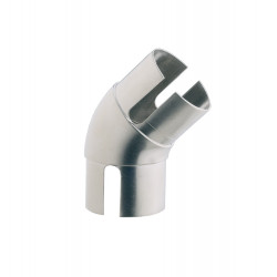 Manchon de jonction à 135° en acier nickel brossé pour rampe d'escalier de marque Burger, référence: B7591400