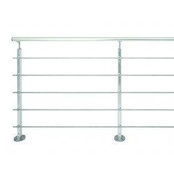 Pack garde-corps prêt à poser Inoline alu 2 m - pose à plat - main courante aluminium de marque Burger, référence: B7592100