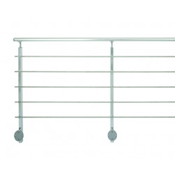 Pack garde-corps prêt à poser Inoline alu 2 m - pose latérale - main courante aluminum de marque Burger, référence: B7592200