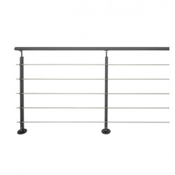 Pack garde-corps prêt-à-poser Inoline noir sablé 2 m - pose à plat de marque Burger, référence: B7592300