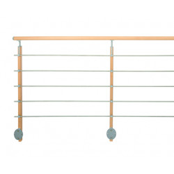 Pack garde-corps prêt-à-poser Inoline en hêtre naturel 2m - pose latérale de marque Burger, référence: B7592500