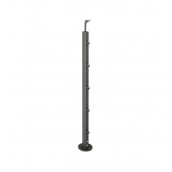 Poteau Inoline en aluminium noir pour garde-corps - fixation à plat - 35/55 x 966 mm de marque Burger, référence: B7595200
