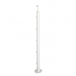 Poteau Inoline en aluminium blanc pour garde-corps - fixation à plat - 35/55 x 966 mm de marque Burger, référence: B7595300