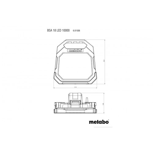 Lampe LED 18 V sans fil BSA 18 LED 10000 Pick+Mix - sans batterie ni chargeur (carton) - Metabo